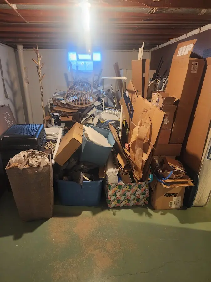 Roll-off dumpster container at job site for 4 Yard Dumpster Rental in High Point